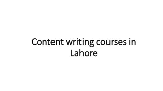 Content writing courses in Lahore