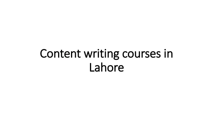 content writing courses in content writing