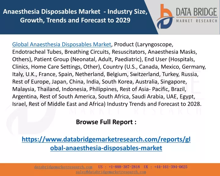 anaesthesia disposables market industry size