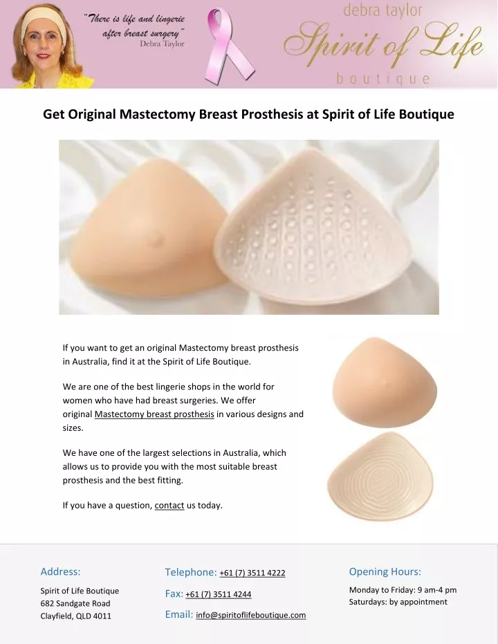 get original mastectomy breast prosthesis