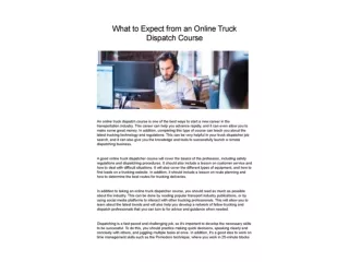 What to Expect from an Online Truck Dispatch Course