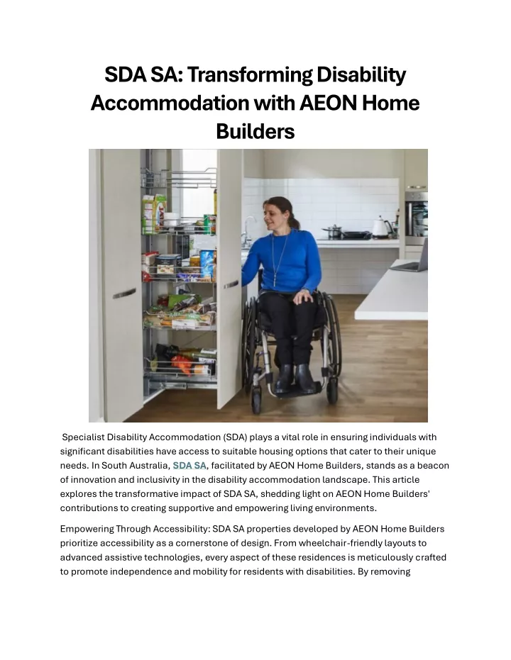 sda sa transforming disability accommodation with