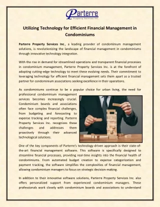 Utilizing Technology for Efficient Financial Management in Condominiums