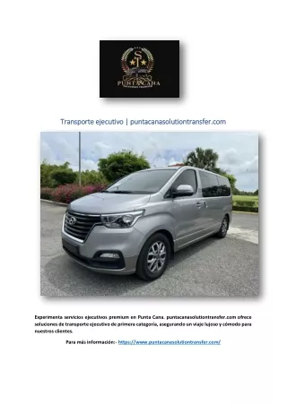 Transporte ejecutivo | puntacanasolutiontransfer.com