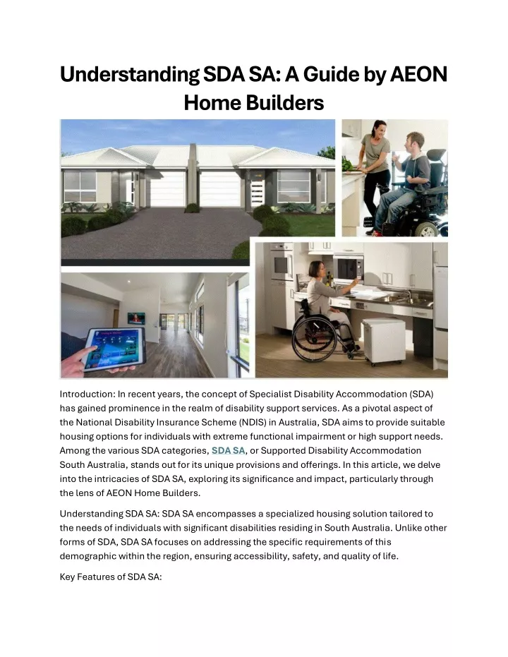 understanding sda sa a guide by aeon home builders