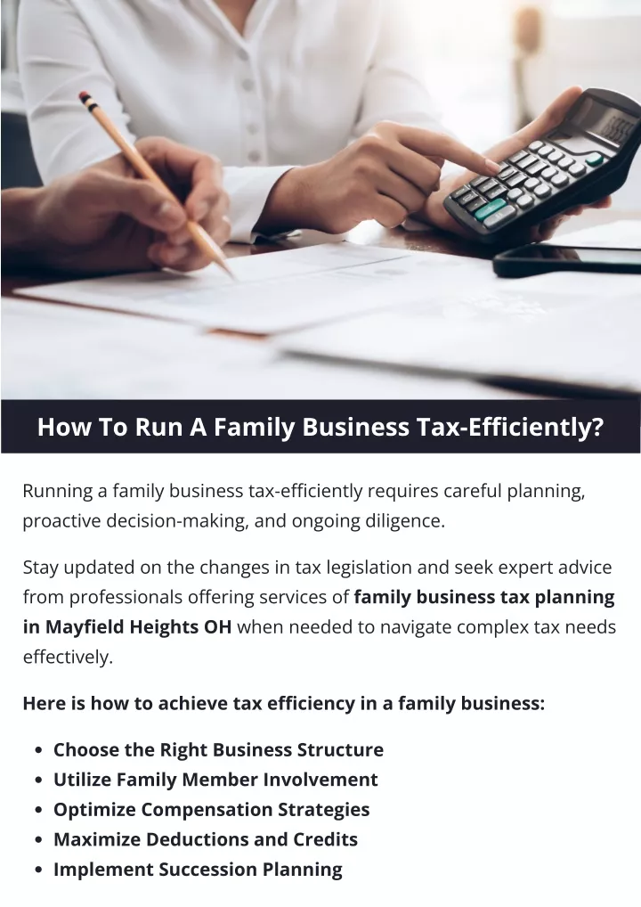 how to run a family business tax efficiently
