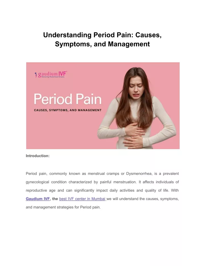 understanding period pain causes symptoms