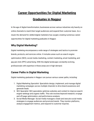 career opportunities for digital marketing