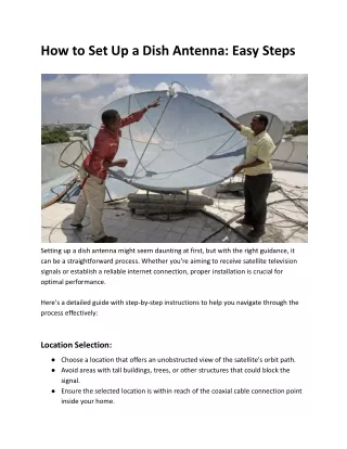 How to Set Up a Dish Antenna - Easy Steps