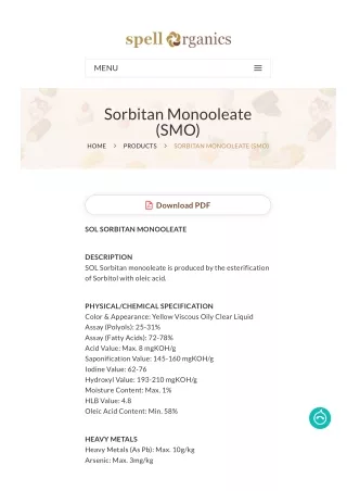Sorbitan Monooleate (SMO)