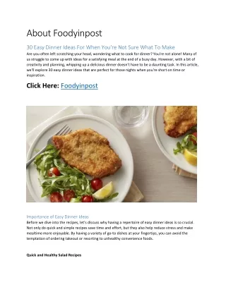 About Foodyinpost