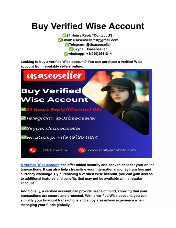 buy verified wise account