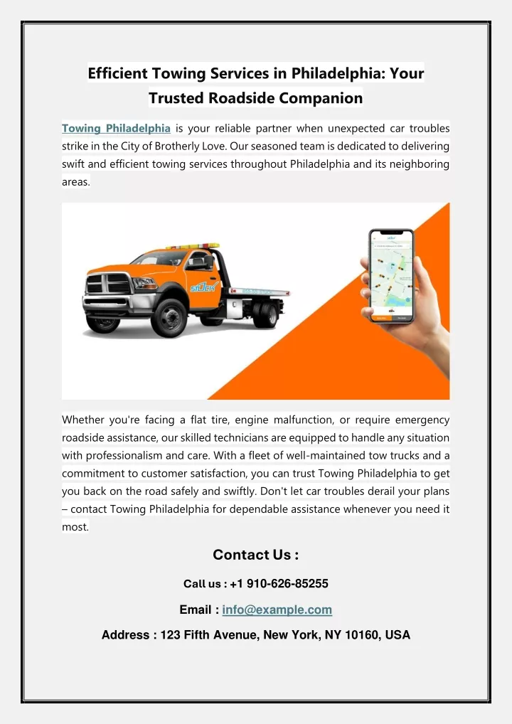 efficient towing services in philadelphia your