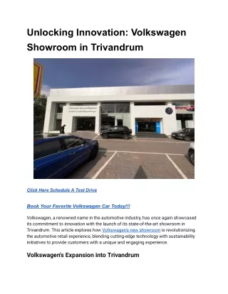 Unlocking Innovation_ Volkswagen Showroom in Trivandrum