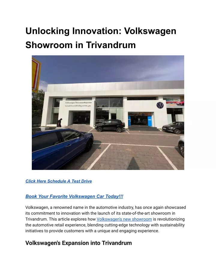 unlocking innovation volkswagen showroom