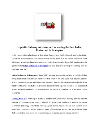 Indian Chai Brampton | Spice Hub Brampton