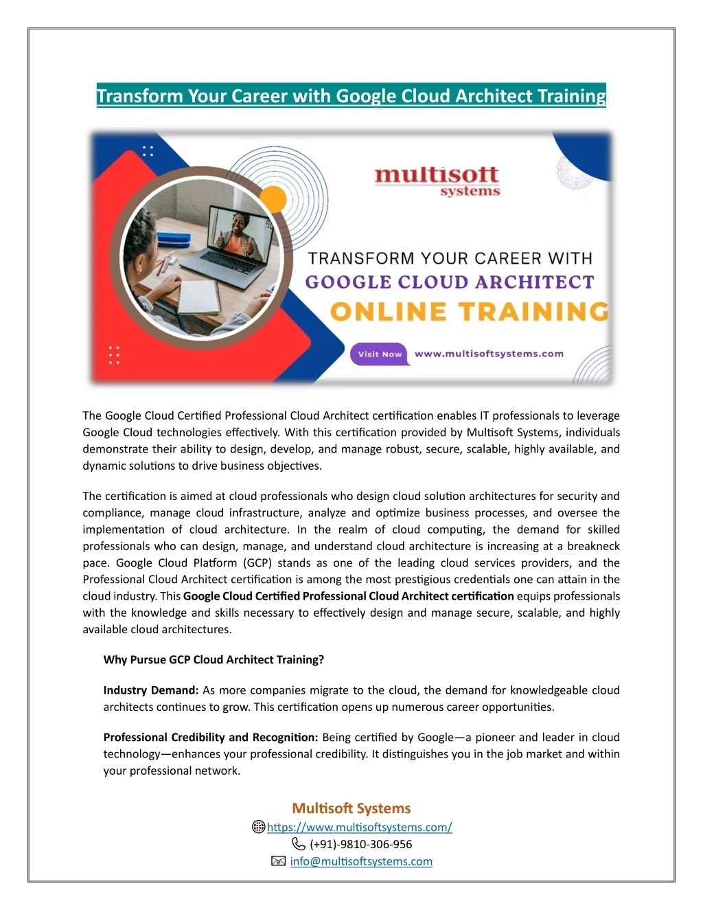 PPT - Transform Your Career with Google Cloud Architect Training ...