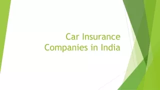 Car Insurance Companies in India