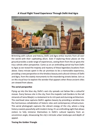 A Visual Flight Travel Experience Through Delhi And Agra