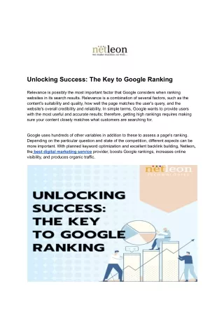 Unlocking Success_ The Key to Google Ranking