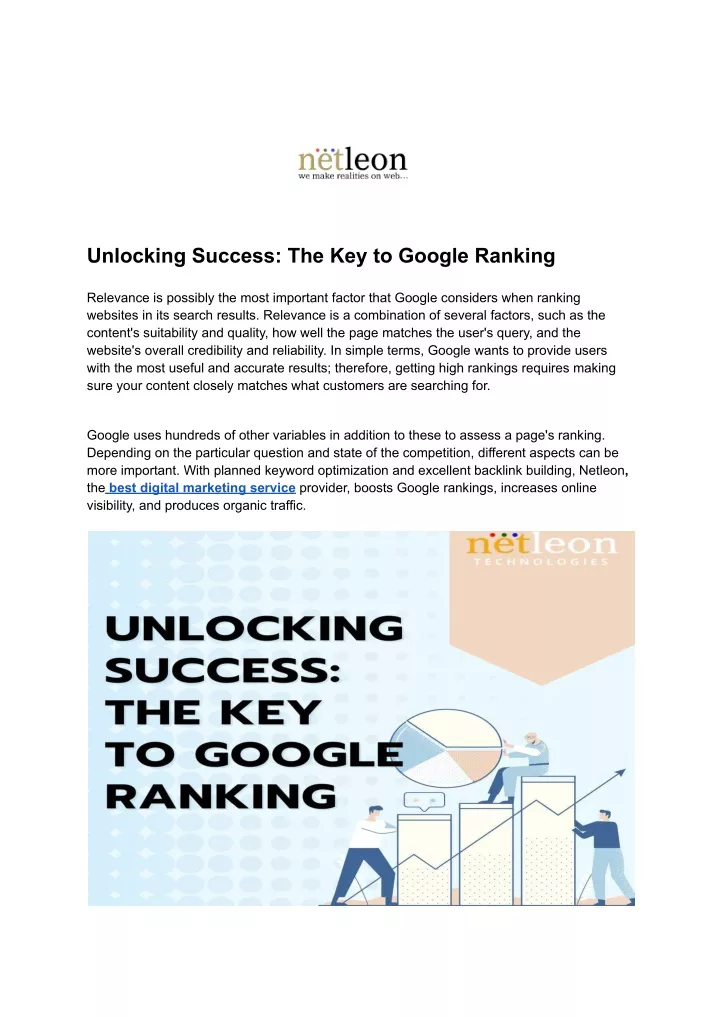 unlocking success the key to google ranking