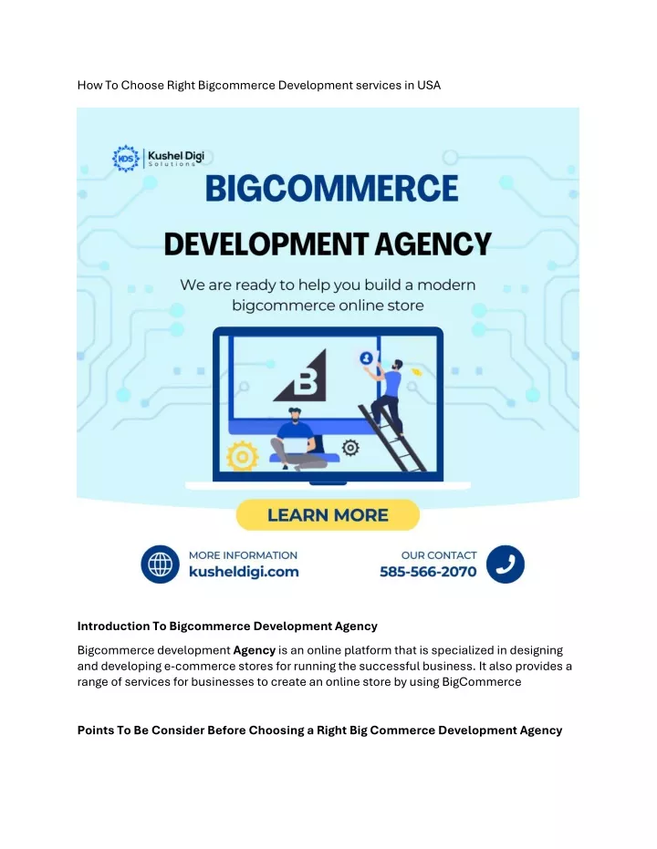 how to choose right bigcommerce development