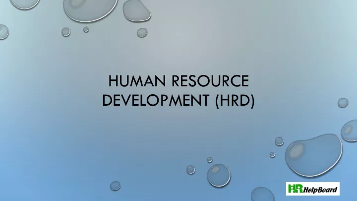 human resource development hrd
