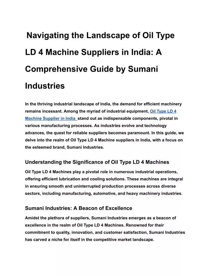 navigating the landscape of oil type