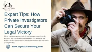 Expert Tips How Private Investigators Can Secure Your Legal Victory