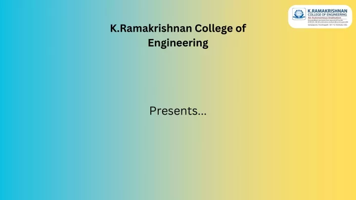 k ramakrishnan college of engineering