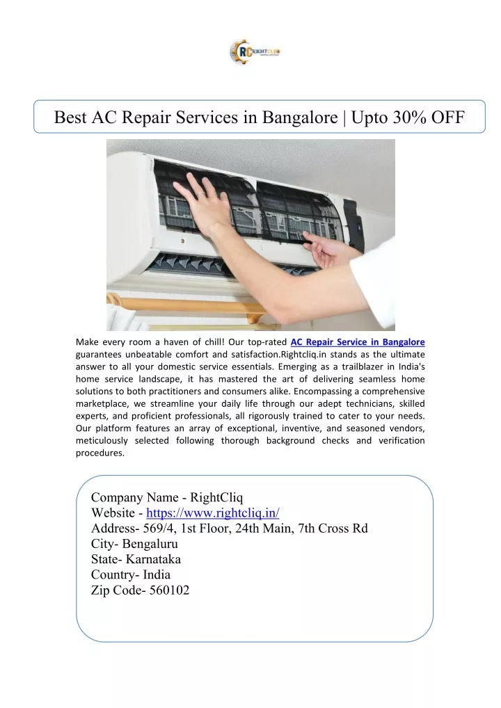 best ac repair services in bangalore upto 30 off