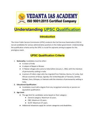 UPSC Qualification