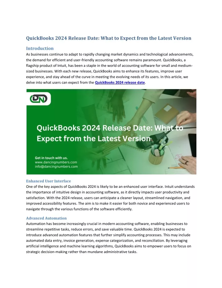 quickbooks 2024 release date what to expect from
