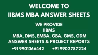 IIBMS MBA ANSWER SHEETS 1