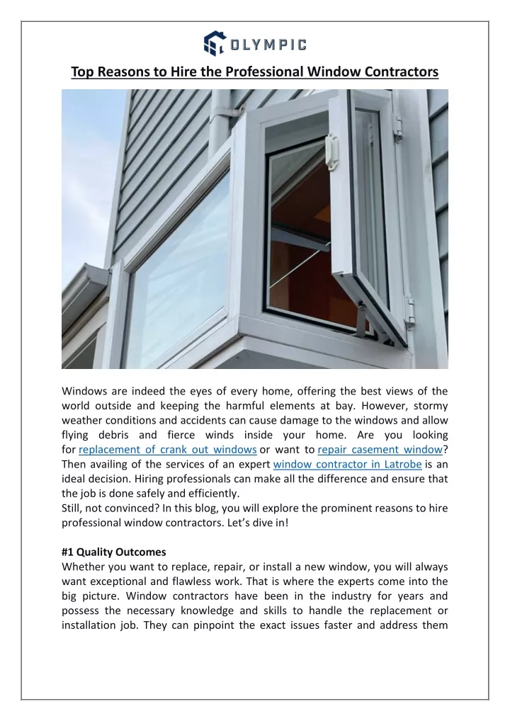 top reasons to hire the professional window