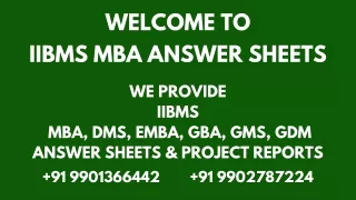 IIBMS MBA ANSWER SHEETS 2