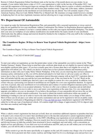 Restore A Lorry Registration Online