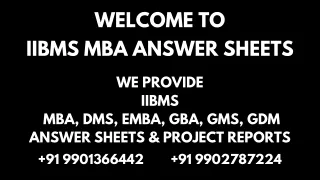 IIBMS MBA ANSWER SHEETS 3