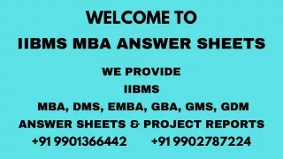 IIBMS MBA ANSWER SHEETS 4