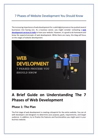 7 Phases of Website Development You Should Know