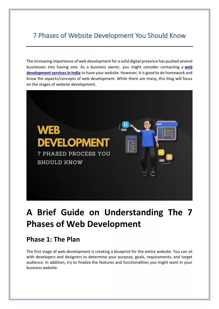7 phases of website development you should know