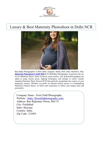 Luxury & Best Maternity Photoshoot in Delhi NCR