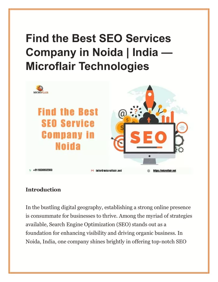find the best seo services company in noida india