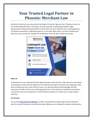 Your Trusted Legal Partner in Phoenix: Merchant Law