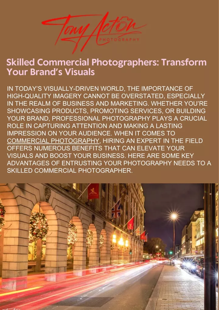 skilled commercial photographers transform your