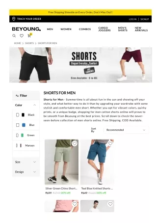 Beyoung Men Shorts Online In India