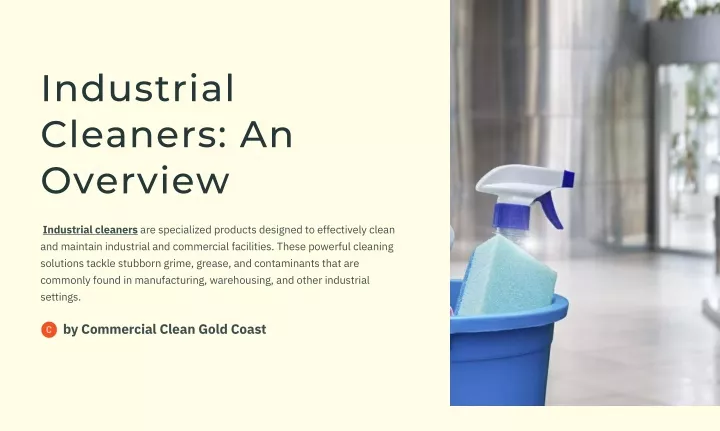 industrial cleaners an overview