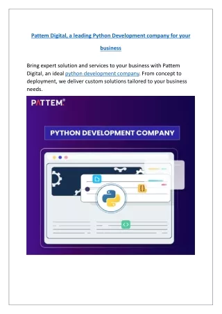 Expert solution and services with our ideal python development company