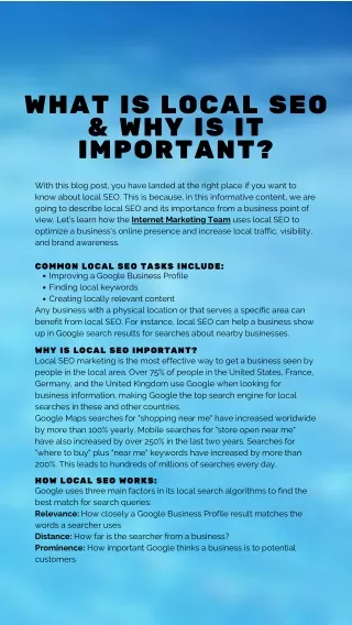 What Is Local SEO & Why is it important?