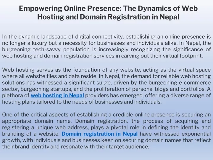 empowering online presence the dynamics